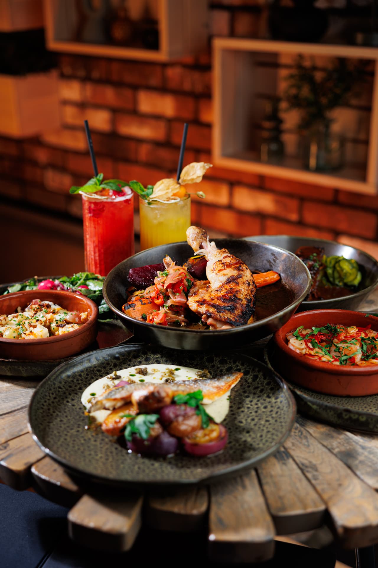 Food from the charcoal grill